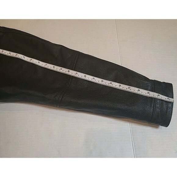 Vintage Burks Bay Leather Bomber Jacket Mens Large Black Member's Edition - Picture 6 of 10